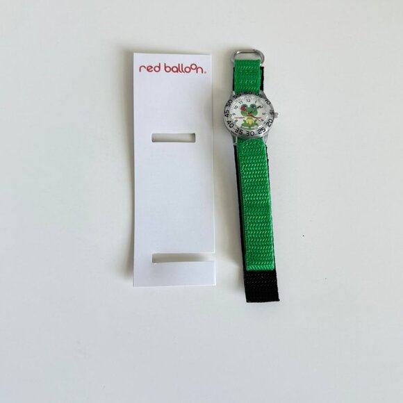 NWT - Red Balloon Kids' W001474 Plastic Analog Display Quartz Green Nylon Strap - Picture 6 of 10